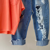 Damage denim pants (90~150)