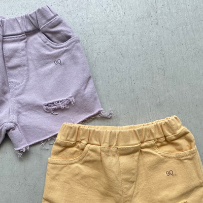 Damage color short pants(90~150)