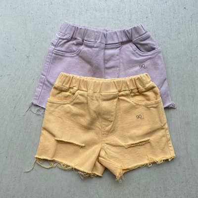 Damage color short pants(90~150)