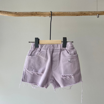 Damage color short pants(90~150)