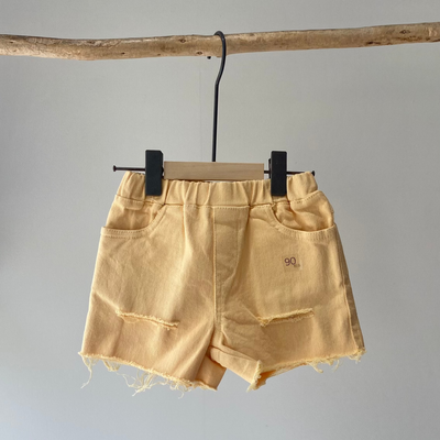 Damage color short pants(90~150)