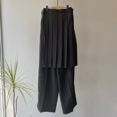 【ハモミシノオトナフク】Wrap pleated skirt pants