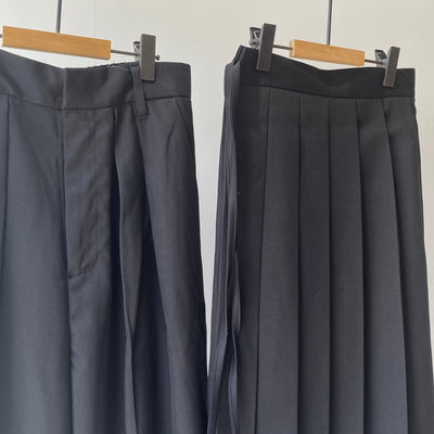 【ハモミシノオトナフク】Wrap pleated skirt pants