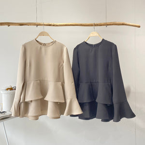 【ハモミシノオトナフク】Peplum blouse