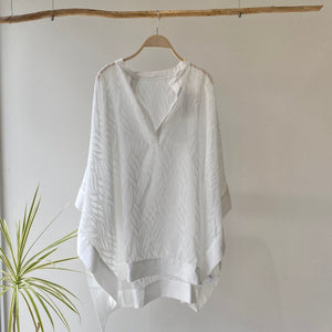 【ハモミシノオトナフク】Sheer Jacquard Poncho