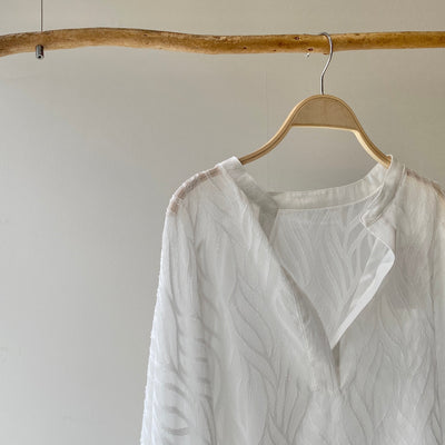 【ハモミシノオトナフク】Sheer Jacquard Poncho
