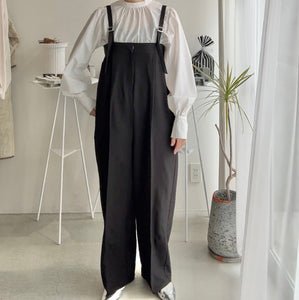 【ハモミシノオトナフク】Suit Fabric Twill Bear Overalls