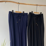 【ハモミシノオトナフク】Cool touch gathered tuck wide pants