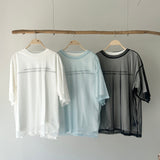 【ハモミシノオトナフク】Cotton Jersey T-Shirt × Tulle