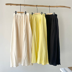 【ハモミシノオトナフク】Washed Poplin Pintuck Flare Skirt