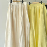 【ハモミシノオトナフク】Washed Poplin Pintuck Flare Skirt