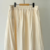 【ハモミシノオトナフク】Washed Poplin Pintuck Flare Skirt