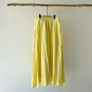[HAMOMISHI NO OTONAFUKU] Washed Poplin Pintuck Flare Skirt