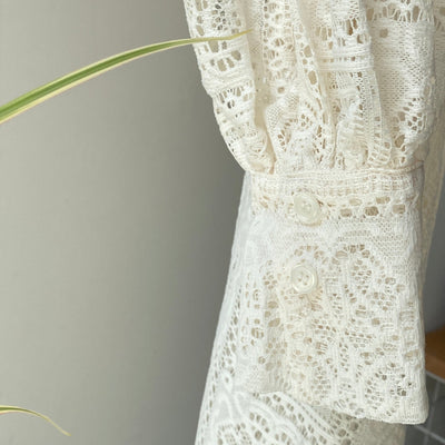 【ハモミシノオトナフク】Block lace slit OP
