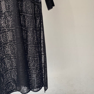 【ハモミシノオトナフク】Block lace slit OP
