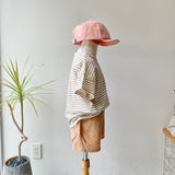 【hamomisi】Roll collar border T-shirt(110.120)