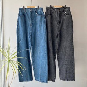 【ハモミシノオトナフク】Center-switched semiwide pants