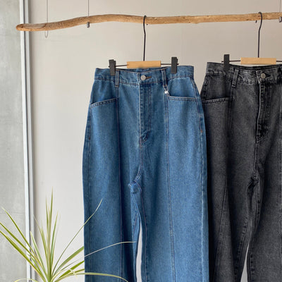 【ハモミシノオトナフク】Center-switched semiwide pants