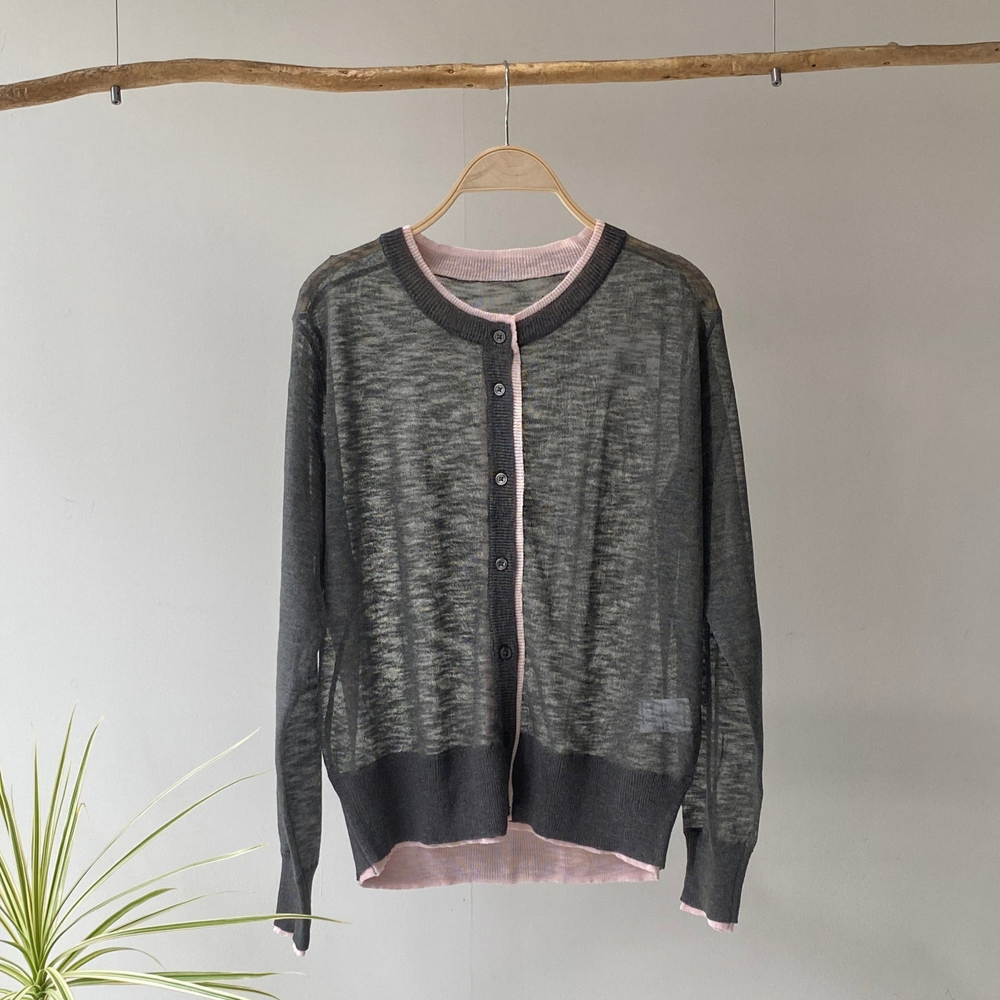 【ハモミシノオトナフク】Sheer knit cardegan