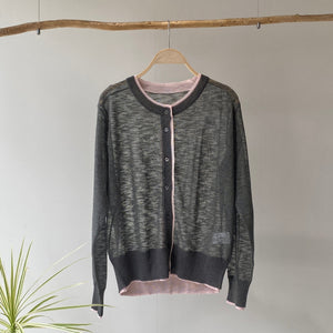 【ハモミシノオトナフク】Sheer knit cardegan