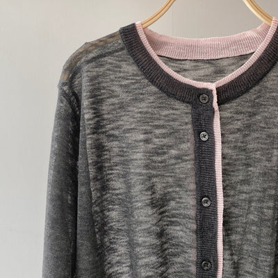 【ハモミシノオトナフク】Sheer knit cardegan
