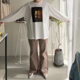 【ハモミシノオトナフク】Chemical color flared denim