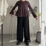 【ハモミシノオトナフク】flared sleeve knit pullover