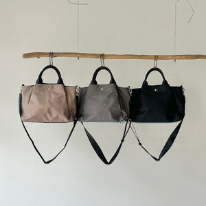 【ハモミシノオトナフク】2-Way Color-Block Mini Nylon Tote Bag