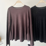 【ハモミシノオトナフク】flared sleeve knit pullover