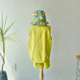 【hamomisi】Linen front button tank(100~150)