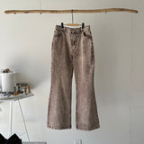 【ハモミシノオトナフク】Chemical color flared denim