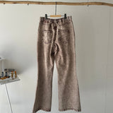 【ハモミシノオトナフク】Chemical color flared denim