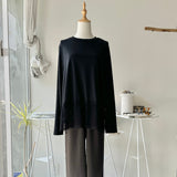 【ハモミシノオトナフク】Jersey lace long T-shirt