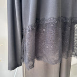 【ハモミシノオトナフク】Jersey lace long T-shirt