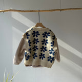 【hamomisi】Retro flower knit (90~130)