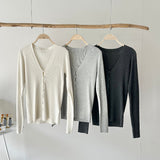 【ハモミシノオトナフク】Recycled Poly V-Neck Cardigan