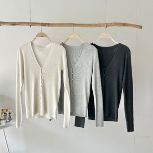 【ハモミシノオトナフク】Recycled Poly V-Neck Cardigan