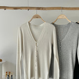 【ハモミシノオトナフク】Recycled Poly V-Neck Cardigan