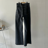 【ハモミシノオトナフク】Denim Seam Flare PT