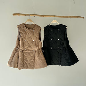 【ハモミシノオトナフク】Quilted Flare Vest