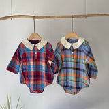 【hamomisi】Check rompers(80.90cm)