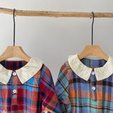 【hamomisi】Check rompers(80.90cm)