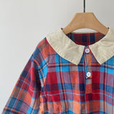 【hamomisi】Check rompers(80.90cm)