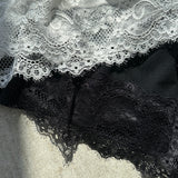 【ハモミシノオトナフク】Asymmetrical pullover  lace trim