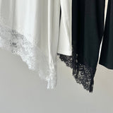 【ハモミシノオトナフク】Asymmetrical pullover  lace trim