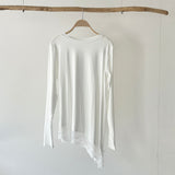 【ハモミシノオトナフク】Asymmetrical pullover  lace trim