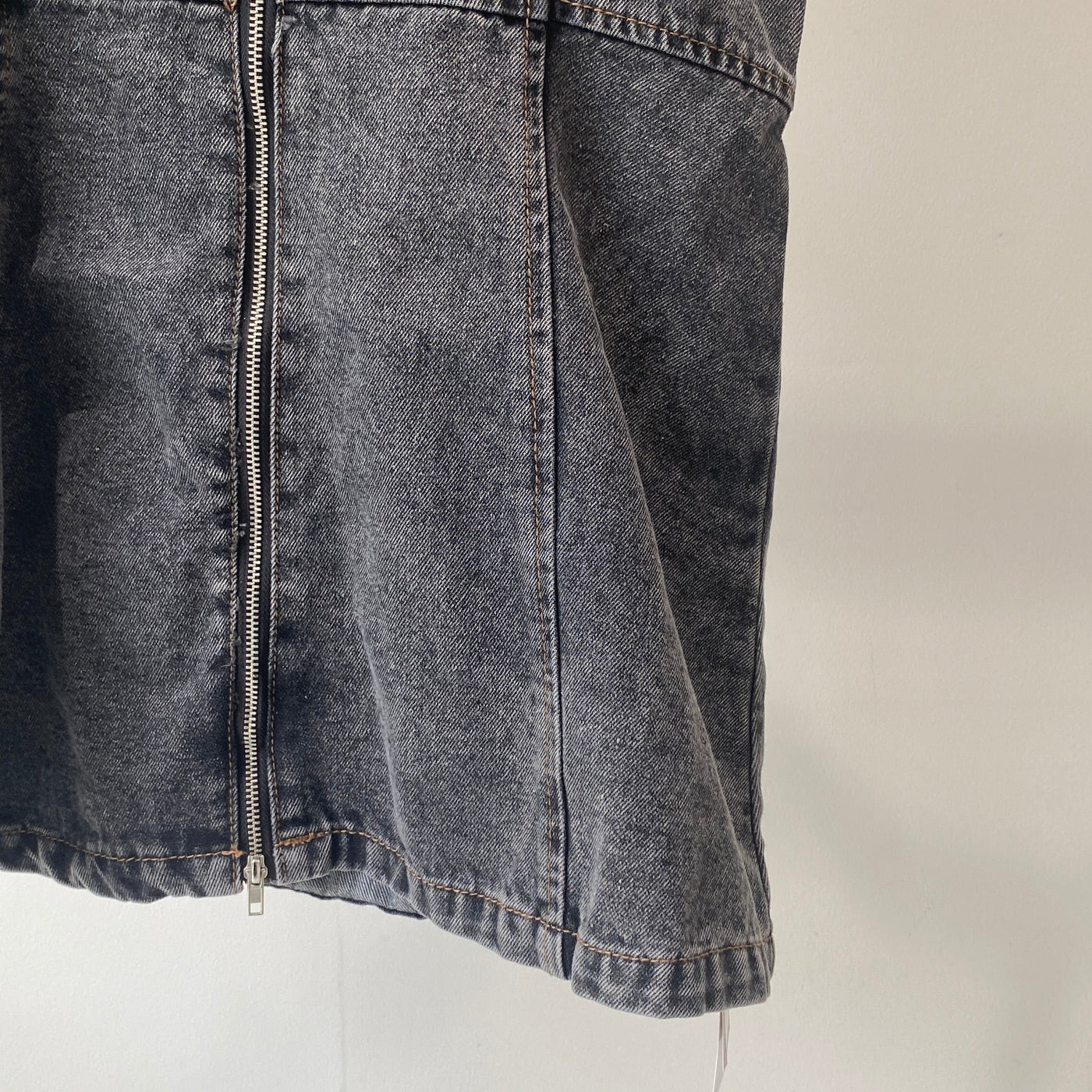 【ハモミシノオトナフク】Double zip denim bustier