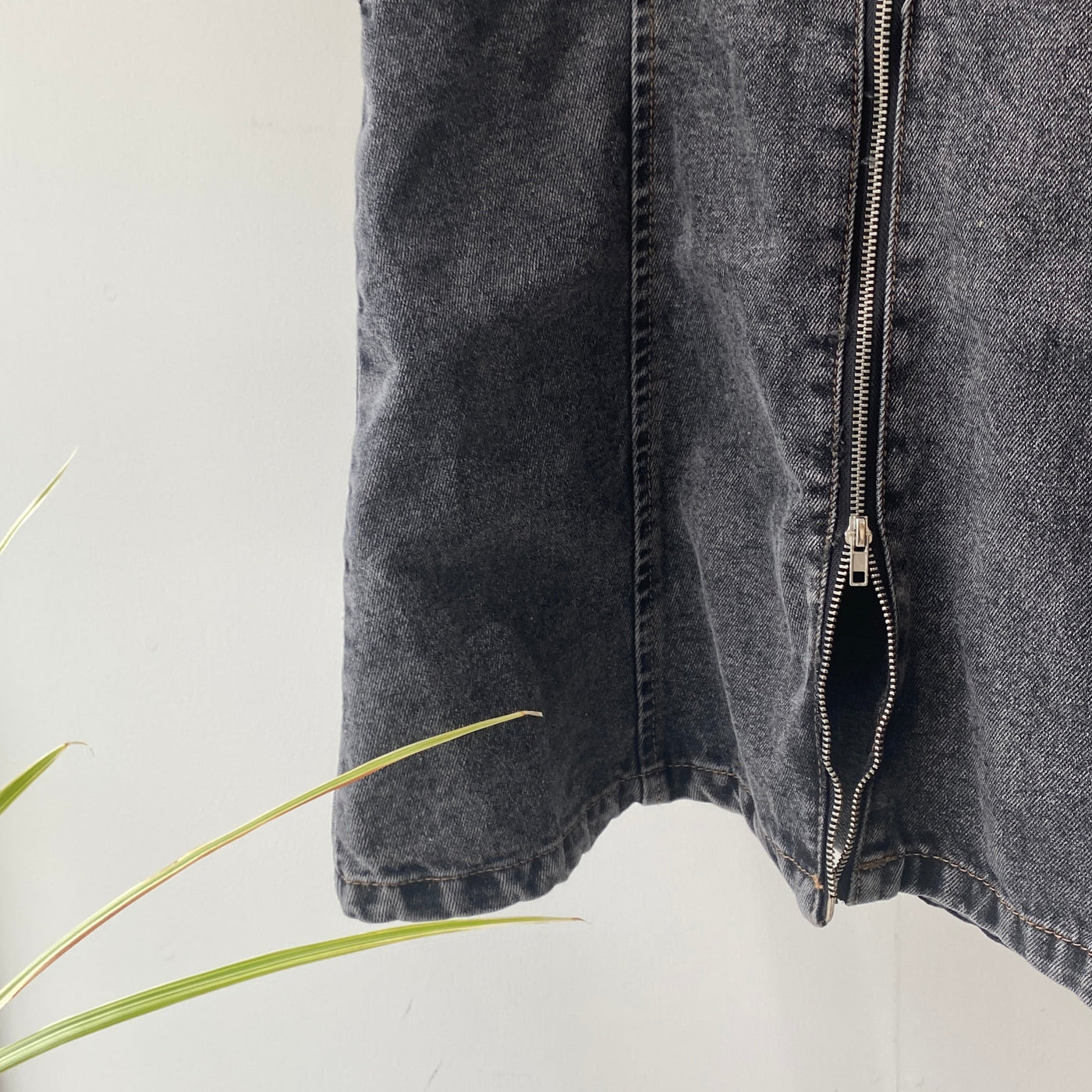 【ハモミシノオトナフク】Double zip denim bustier