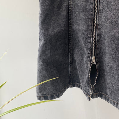 【ハモミシノオトナフク】Double zip denim bustier