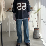 【ハモミシノオトナフク】Denim Seam Flare PT